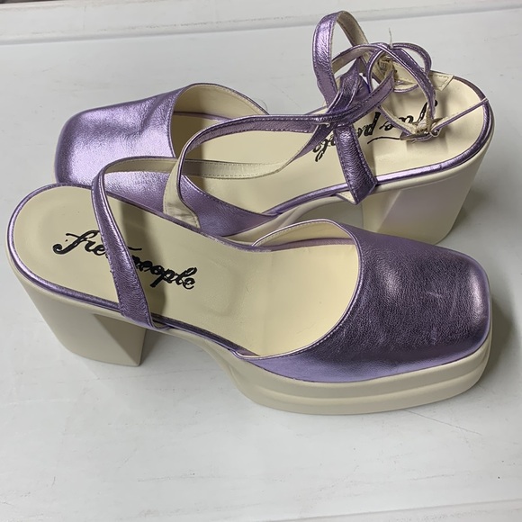 Free people Malik’s Mary Jane platform shoes new without box size Metallic 38 - Picture 7 of 7